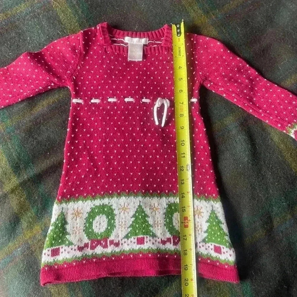 Maggie & Zoe Knit Christmas Tree Cotton Knit Sweater Jumper Dress - Picture 8 of 10